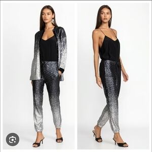 Johnny Was Black and Silver Sequin Romper